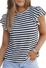 Load image into Gallery viewer, Black and White Stripe Top