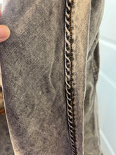 Load image into Gallery viewer, Black Denim Puff Sleeve Button-Up Shirt