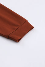 Load image into Gallery viewer, Rust Exposed Seam Drop Shoulder Henley Top