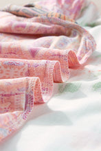 Load image into Gallery viewer, Multicolour Boho Floral Patchwork Buttoned Short Sleeve Blouse