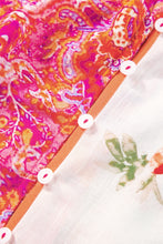 Load image into Gallery viewer, Multicolour Boho Floral Patchwork Buttoned Short Sleeve Blouse