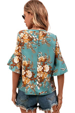 Load image into Gallery viewer, Flare Sleeve Floral Blouse