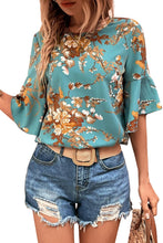 Load image into Gallery viewer, Flare Sleeve Floral Blouse