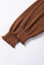 Load image into Gallery viewer, Chestnut Ribbed Knit Drop Shoulder Ruffled Sleeve