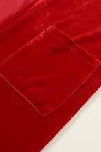 Load image into Gallery viewer, Red Velvet Open Front Pocketed Long Cardigan