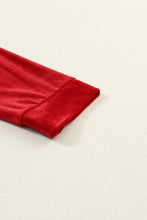 Load image into Gallery viewer, Red Velvet Open Front Pocketed Long Cardigan