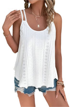 Load image into Gallery viewer, White Eyelet Strappy Scoop-Neck Tank Top