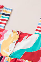 Load image into Gallery viewer, Multicolor Square Neck Abstract Print Tank Top