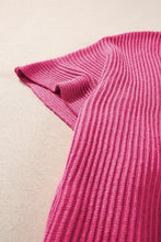 Load image into Gallery viewer, Short Sleeve Side Slit Oversized Sweater