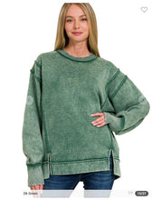 Load image into Gallery viewer, Acid Wash Exposed-seam Fleece Sweatshirt