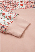 Load image into Gallery viewer, Mix Floral Patchwork Side Slit Drawstring Hoodie