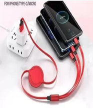 Load image into Gallery viewer, Retractable 3 in 1 universal fast charging cable