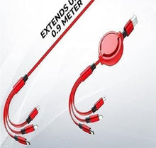 Load image into Gallery viewer, Retractable 3 in 1 universal fast charging cable