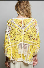 Load image into Gallery viewer, Open-front yellow crochet cardigan/ONE SIZE