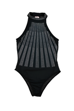 Load image into Gallery viewer, Black High Neck Sleeveless Sequin Bodysuit
