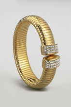 Load image into Gallery viewer, J-Waterproof,tarnish free,hypoallergenic Stainless Steel Rhinestone Statement Open Bangle Tarnish Free
