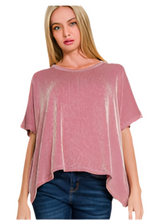 Load image into Gallery viewer, Ribbed Striped Oversized Short Sleeve Top
