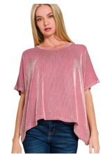 Load image into Gallery viewer, Ribbed Striped Oversized Short Sleeve Top
