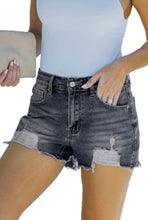 Load image into Gallery viewer, Black Distressed Shorts
