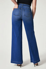 Load image into Gallery viewer, Pull On Dark  Blue High Waist  Wide Leg N0N  Distressed Denim Jeans
