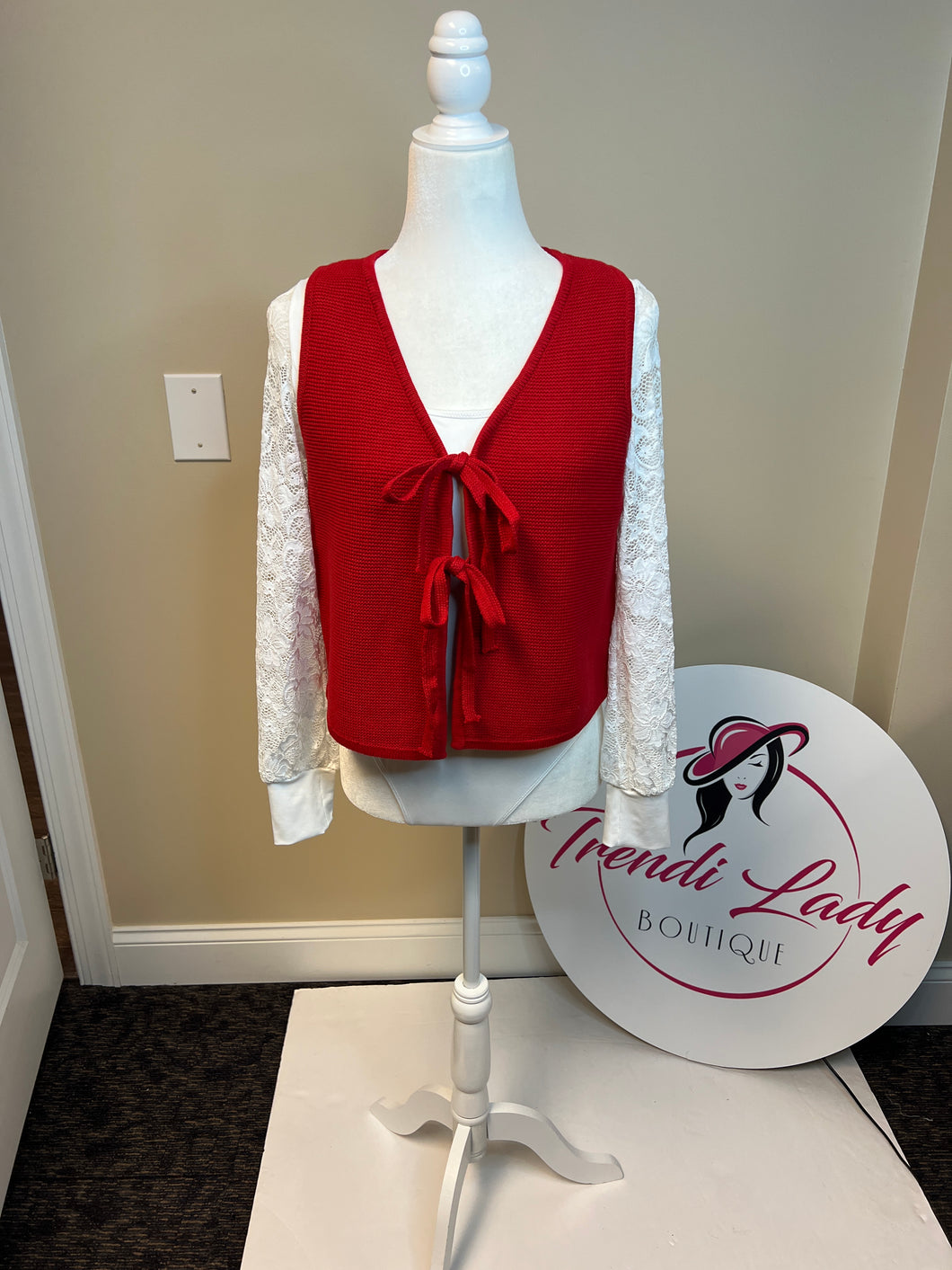 Tie Front Sweater Vest