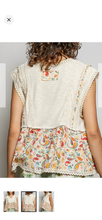 Load image into Gallery viewer, Boho V Neck Lace Trim Peasant Top
