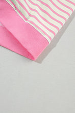 Load image into Gallery viewer, Pink Stripe Contrast Patchwork Oversized Top
