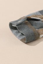 Load image into Gallery viewer, Grey Plaid Snap Button Pocket Fringed Hem Jacket
