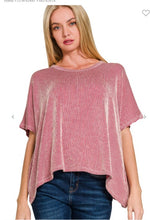 Load image into Gallery viewer, Ribbed Striped Oversized Short Sleeve Top
