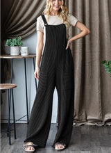 Load image into Gallery viewer, Black Urban Ribbed Overalls
