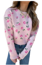 Load image into Gallery viewer, Pink Floral Print Sweater
