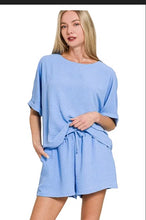 Load image into Gallery viewer, Woven airflow top &amp; shorts set
