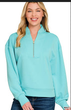 Load image into Gallery viewer, Scuba half zip pullover sweatshirt
