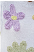 Load image into Gallery viewer, White Multi Crochet Flower Knit Short Sleeve Sweater Tops
