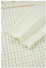 Load image into Gallery viewer, White BEACH Hollow Out Knitted Lightweight Dolman Sweater
