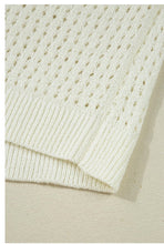 Load image into Gallery viewer, White BEACH Hollow Out Knitted Lightweight Dolman Sweater
