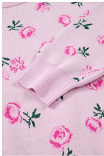 Load image into Gallery viewer, Pink Floral Print Sweater
