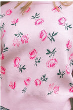 Load image into Gallery viewer, Pink Floral Print Sweater
