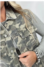 Load image into Gallery viewer, Green Camo Cargo Denim Vest
