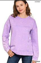 Load image into Gallery viewer, Acid wash f/terry exposed-seam pullover
