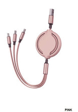 Load image into Gallery viewer, Retractable 3 in 1 universal fast charging cable
