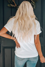 Load image into Gallery viewer, White Pumpkin Rugby Graphic Print Short Sleeve Top
