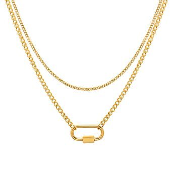 J-Water reistant,tarnish free,hypoallergenic 18K GOLD PLATED STAINLESS STEEL NECKLACE