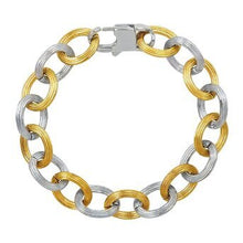 Load image into Gallery viewer, J-Waterproof, tarnish free,hypoallergenic SILVER AND GOLD  18K GOLD PLATED STAINLESS STEEL LINK  BRACELET
