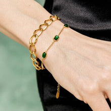 Load image into Gallery viewer, J-7inch 18KWaterproof,tarnish free, hypoallergenic GOLD PLATED STAINLESS STEEL BRACELET,
