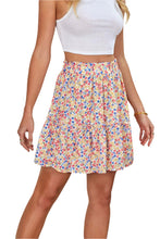 Load image into Gallery viewer, Floral Print Elastic Waist Skirt with Lining
